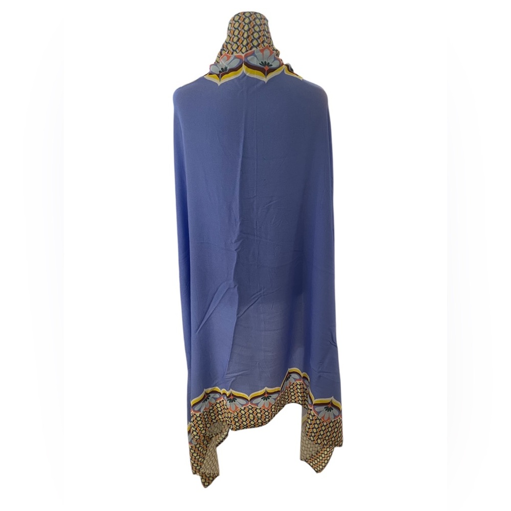 blue,Violet,floral print throw, shawl, boho, cape, beach,cover, cardigan, New - Picture 5 of 8